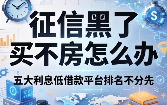 征信黑了买不房怎么办，五大利息低的借款平台排名不分先后