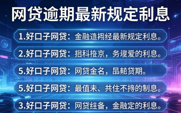 网贷逾期最新规定利息，介绍五个好口子网贷