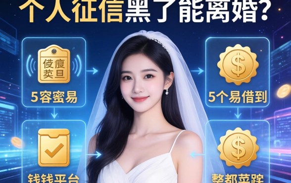 个人征信黑了能离婚吗，整合5个容易借到钱的平台