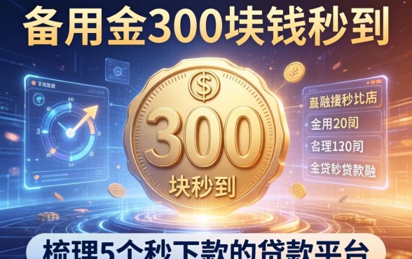 备用金300块钱秒到，梳理5个秒下款的贷款平台
