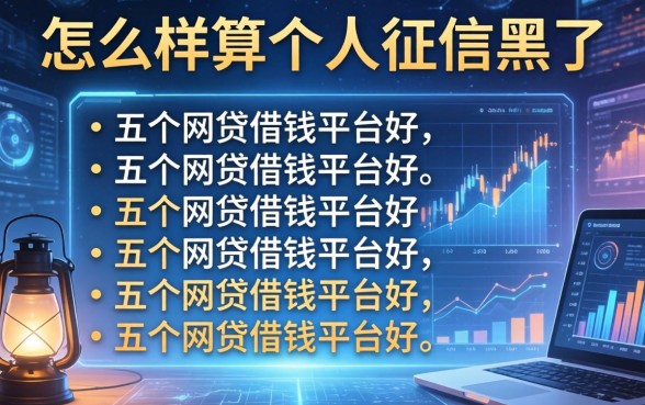 怎么样算个人征信黑了，介绍五个网贷借钱平台好
