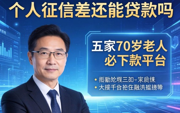 个人征信差还能贷款吗，解答五家70岁老人必下款的平台