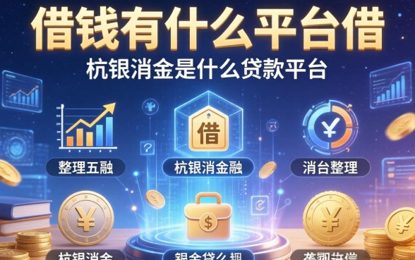 借钱有什么平台可以借，整理五个杭银消金是什么贷款平台