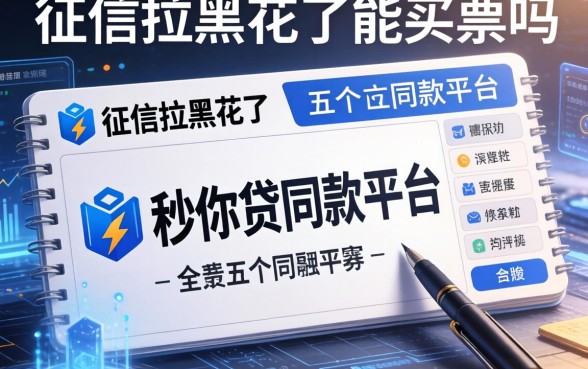 征信拉黑花了能买票吗，分享五个秒你贷同款平台