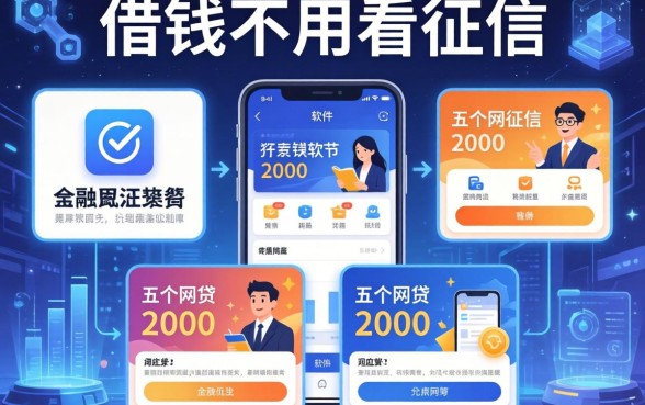 借钱不用看征信的软件，分析五个网贷2000的平台