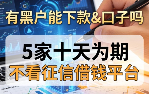 有黑户能下款的口子吗，阐述5家十天为期不看征信借钱平台