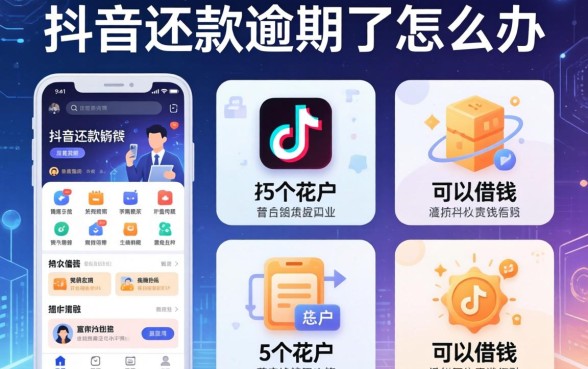 抖音还款逾期了怎么办，例举5个花户可以借钱的软件