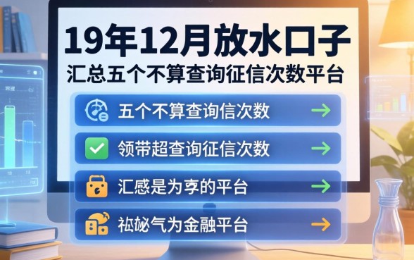 19年12月放水口子，汇总五个不算查询征信次数的平台