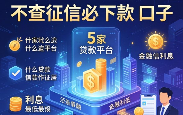 不查征信必下款的口子，阐述5家什么贷款平台利息最低