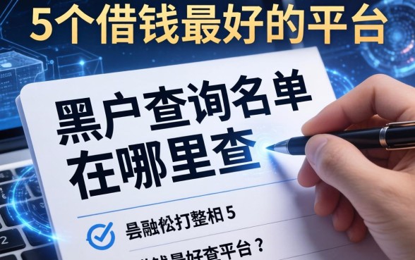 黑户查询名单在哪里查，整合5个借钱最好的平台