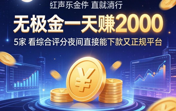 无本金一天赚2000，阐述5家不看综合评分夜间直接能下款又正规的平台