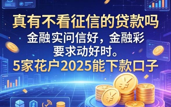 真有不看征信的贷款吗，阐述5家花户2025能下款的口子