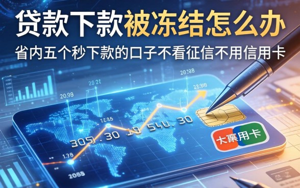 贷款下款被冻结怎么办，省内五个秒下款的口子不看征信不用信用卡