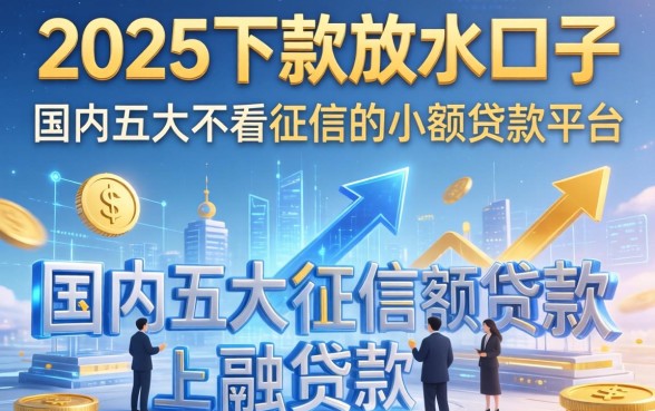 2025下款放水口子，国内五大不看征信的小额贷款平台